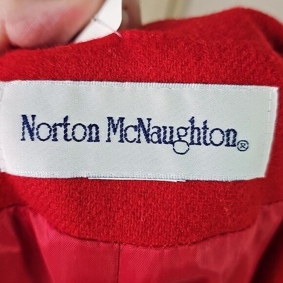 Blazer Wool By Norton McNaughton Red Fully Lined No Size Tag Fits Like A Size 12 - Picture 5 of 8